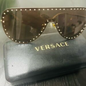 Versace Dark Brown Studded Sunglasses